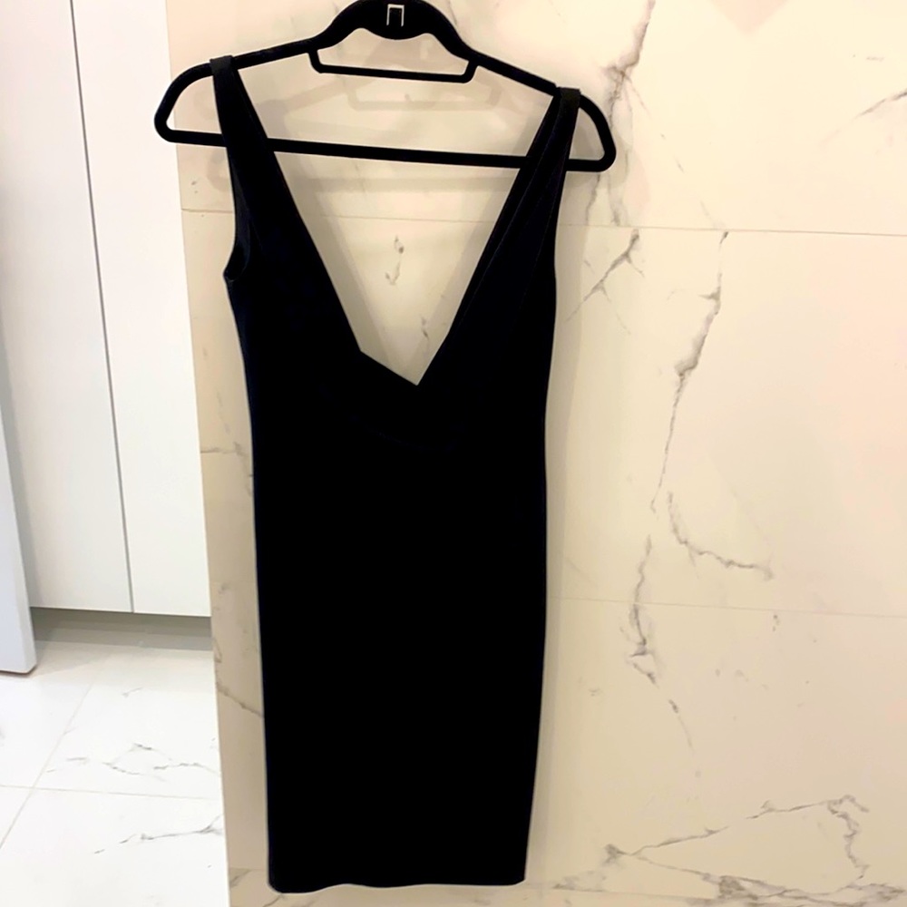 Vintage black Valentino low draped dress